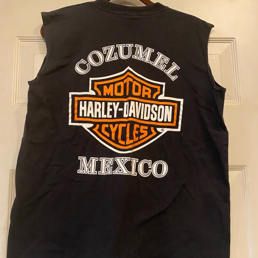 Vintage Harley Davidson Cozumel Mexico Muscle Tee Size L